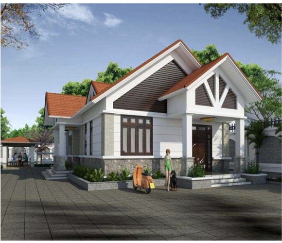 MẪU 2 NHÀ CẤP 4 MÁI THÁI